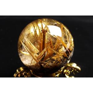 43mm太陽ルチル水晶丸玉 ファイナルグレード...の詳細画像2