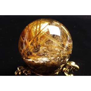 43mm太陽ルチル水晶丸玉 ファイナルグレード...の詳細画像4