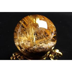 43mm太陽ルチル水晶丸玉 ファイナルグレード...の詳細画像5