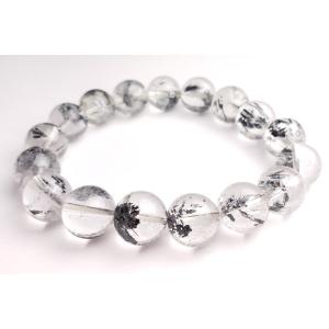 12.5mm10Aスティブナイトインクォーツブレスレット（輝安鉱入り）ルーマニア産