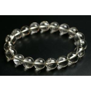超レア品！10.5mmマダガスカル産水入り水晶ブレスレット　鑑別書付き！