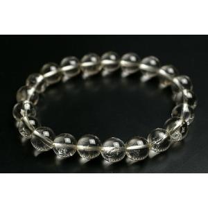超レア品！9.5mmマダガスカル産水入り水晶ブレスレット　鑑別書付き！