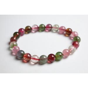8mmマルチトルマリンブレスレットジェムグレー...の詳細画像1