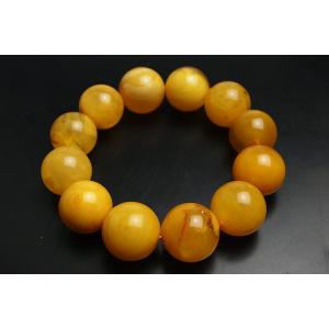 17mmハニーアンバー(蜜蝋琥珀)ブレスレット...の詳細画像1
