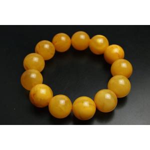 15mmハニーアンバー(蜜蝋琥珀)ブレスレット　プレミアムグレード