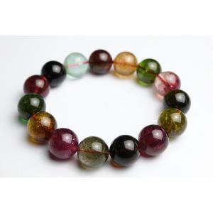 14mmマルチカラートルマリンブレスレット　ファイナルグレード＋＋　ブラジル産