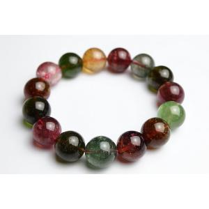 14mmマルチカラートルマリンブレスレット　ファイナルグレード++　ブラジル産