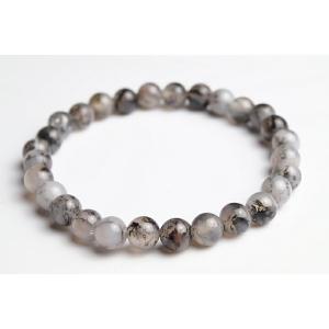 6mmデンドリチックアゲート(マーリナイト)ブレスレット　インド産　28玉