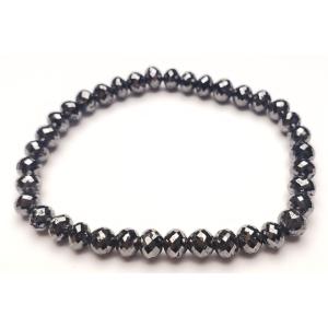 6mmブラックダイヤモンドラウンドカットブレスレ...の商品画像
