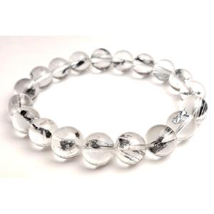 10mm20Aスティブナイトインクォーツブレスレット(輝安鉱入り)ルーマニア産