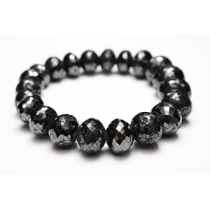 259.2ct　約11〜14mm鑑別書付きブラックダイヤモンドラウンドカットブレスレット　　業界最安値に挑戦中　穴サイズを1.0mmまで大きくしています