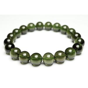 10mmモルダバイトブレスレット　最高級品　鑑別書付き