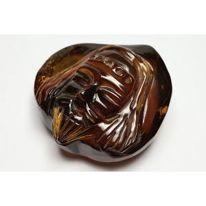 ブルーアンバー彫刻 人物像