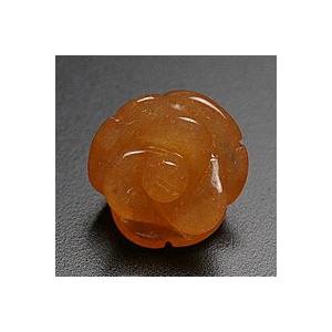 オレンジアベンチュリン　10mmローズカット(薔薇彫刻ビーズ）粒売り