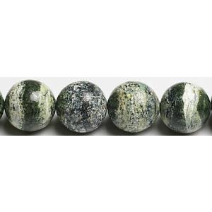 10mmシルバーリーフジャスパー粒売りビーズ　ペルー産