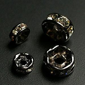 4mmロンデルビーズ　ブラック粒売りビーズ