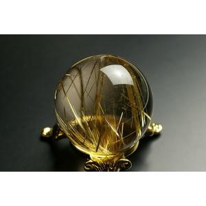 最高級品タイチンルチル水晶丸玉37mmの詳細画像2
