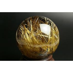 幻の名品 ルチル水晶78mm丸玉の詳細画像1