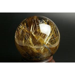 幻の名品 ルチル水晶78mm丸玉の詳細画像2