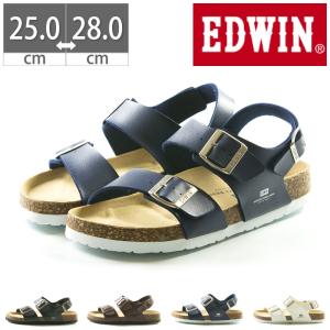 エドウィン EDWIN メンズ サンダル コンフォートサンダル フットベットサンダル バックストラップ ブラック ブラウン ホワイト ネイビー EB1002 父の日