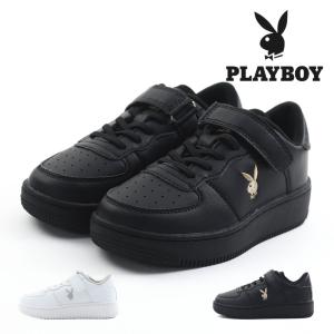 プレイボーイ PLAY BOY ジュニア キッズ 男の子 女の子 スニーカー PB-121K ローカット マジックテープ ベルクロ ホワイトスニーカー ダンスシューズ ゴム紐 通