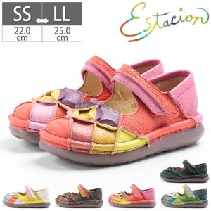 Estacion（エスタシオン） 靴 ストラップ カジュアル トランプデザイン