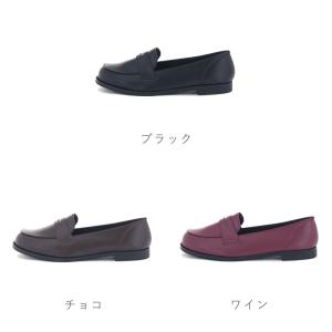 レディース パンプス コインローファー ローヒ...の詳細画像1