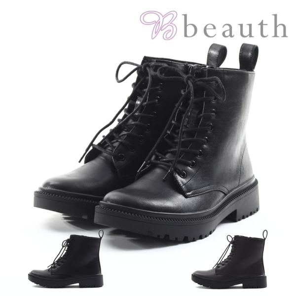 ビュース Beauth レディース ブーツ ファスナー付き 防水ショートブーツ BT-318 レイン...