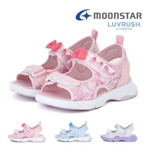 ムーンスター moonstar キッズ ジュニア サンダル ラブラッシュ LV 1264 スポーツサンダル スポサン 女の子 子供靴 リボン アイスクリーム かわいい マジックテ