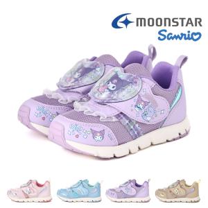 ムーンスター moonstar キッズ スニーカー サンリオ SA C042 ハローキティ シナモロール クロミ ポムポムプリン 女の子 子供靴 リボン マジックテープ みるく