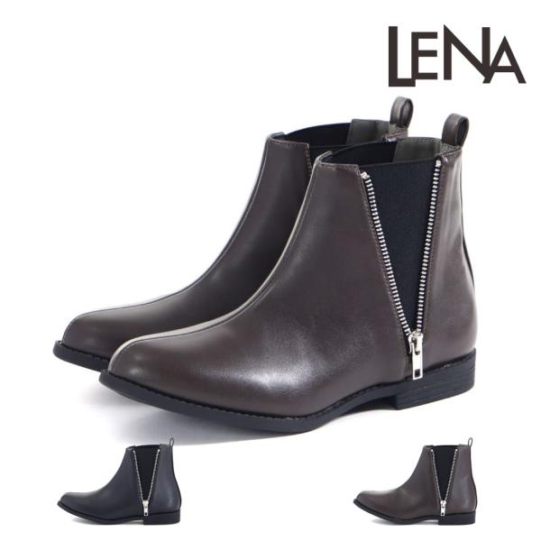 レナ LENA レディース ブーツ サイドゴア サイドゴア ショートブーツ ローヒール 履きやすい ...
