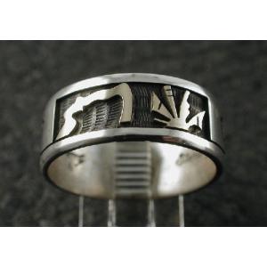 シルバーアクセサリー インディアンジュエリー ホピ リング Art Honani
