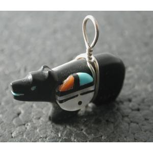 ズニ族 マルチストーン インレイ クロス ペンダントトップINDIAN