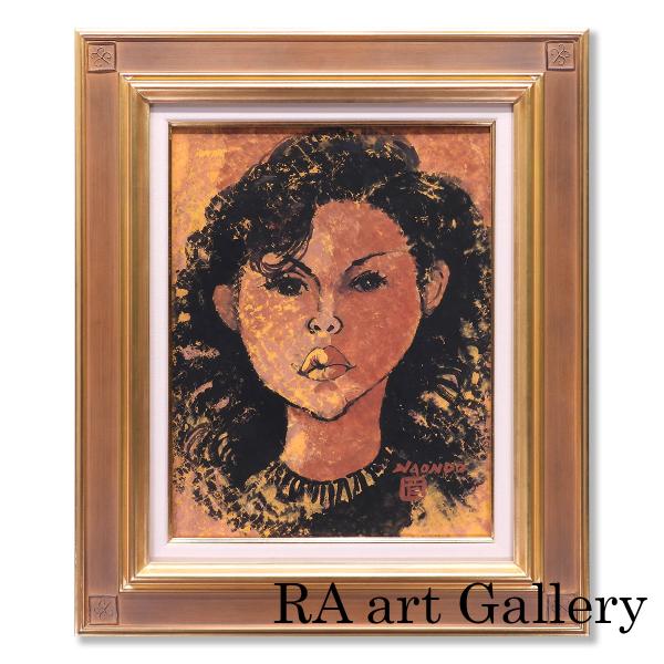 中村直人 女の顔 紙にグワッシュ6号 人物画 女性像 美人画 代表的モチーフ 解説付き アート イン...