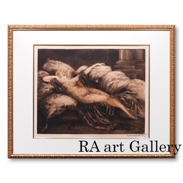 ルイ・イカール 瞑想 人物画 女性像 美人画 煙草 エロス 裸婦 作家直筆サイン 1月11日まで展示...