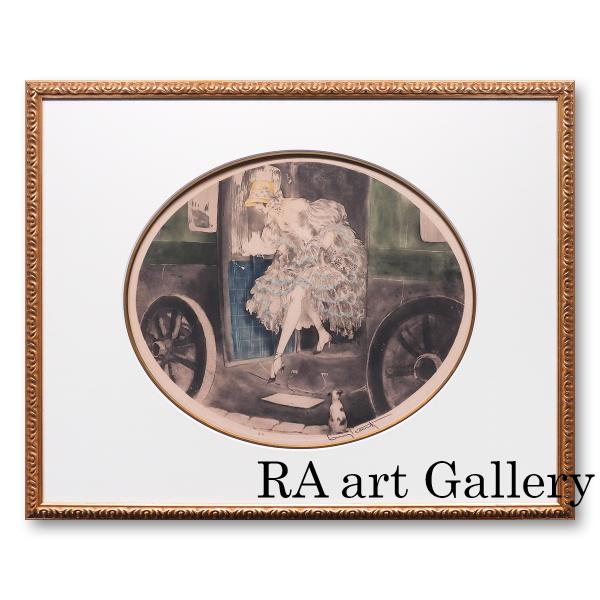 ルイ・イカール 1830年 人物画 女性像 美人画 犬 動物画 アンティーク 1月11日まで展示 作...