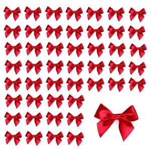 himsyuden 50個入 ラッピング リボン 蝶結び 母の日 クリスマスの弓 装飾 バレンタイン 花束リボン ヘアアクセサリー クリスマスツリー飾
