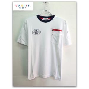 VAGIIE SPORT(バジエ スポーツ) 胸・袖ポケット スタッズ 半袖 Tシャツ ホワイト｜galson