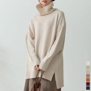 ニット レディース トップス チュニック タートルネック