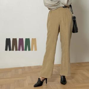 パンツ レディース ストレートパンツ センタープレス オフィスカジュアル 低身長向け 高身長向け