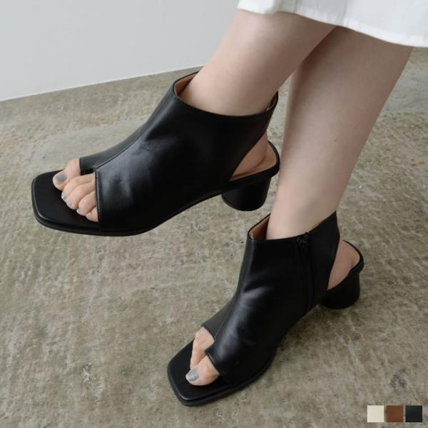 サンダル レディース ブーティサンダル オープントゥ トングサンダル スクエアトゥ 大きいサイズ 靴...