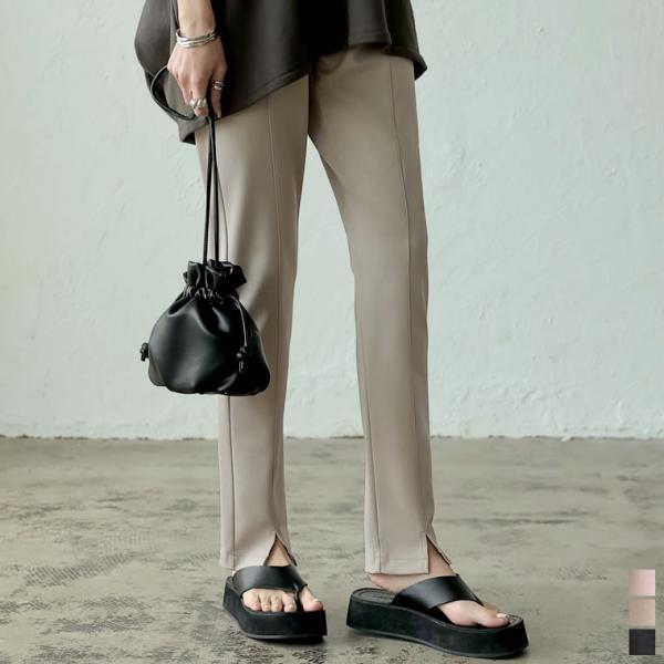 ストレッチパンツ レディース レギンスパンツ レギパン パンツ イージーケア テーパード センターシ...