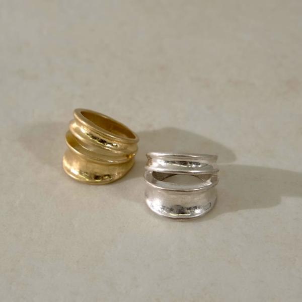 指輪 レディース リング ワイドリング ボリュームリング アクセサリー 12号相当 返品交換不可