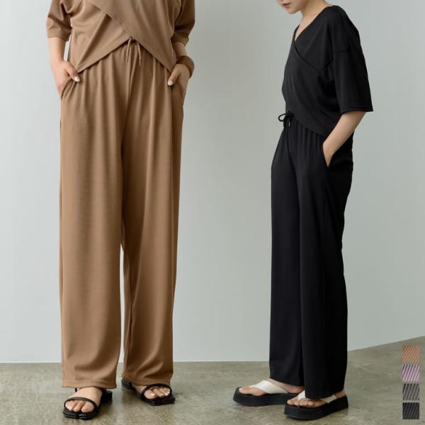 パンツ レディース ストレッチパンツ リラックスパンツ イージーパンツ ウエストゴム SCサイズ 低...