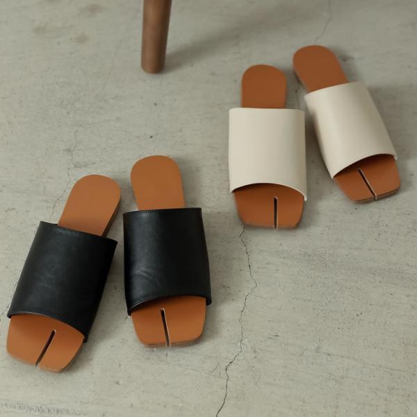 サンダル レディース フラットソール 足袋サンダル タビサンダル ぺたんこ スクエアトゥ