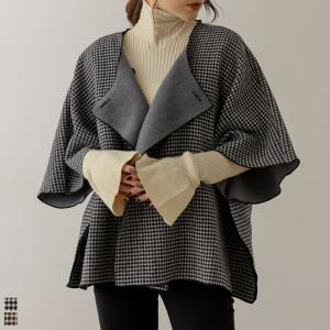 ジャケット レディース コート ポンチョ アウター チェック柄