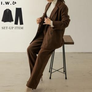 セットアップ レディース パンツセットアップ 起毛 ウールタッチ 通勤