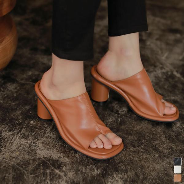 トングサンダル レディース オープントゥ スクエアトゥ チャンキーヒール 靴 シューズ 大きいサイズ...