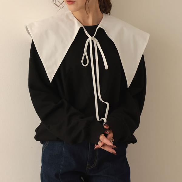 付け襟 レディース 襟 衿 えり カラー ビッグカラー 大きい コットン 綿 コットンブレンド 綿混...