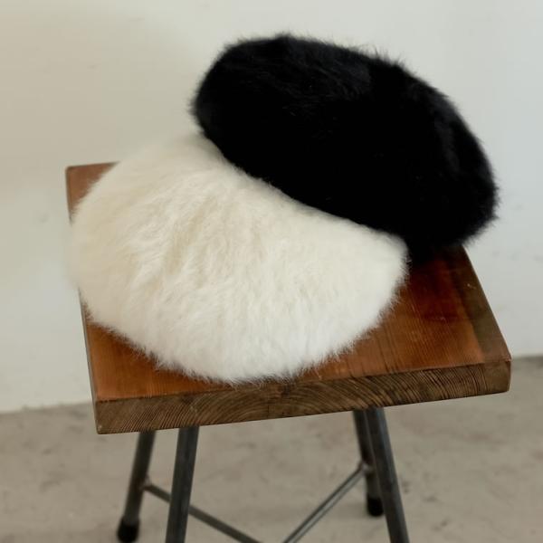 ベレー帽 レディース ハット 帽子 ウール混 起毛 ファー シャギー 温かい 暖かい あったか 20...